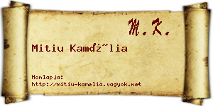 Mitiu Kamélia névjegykártya